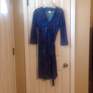 Remade floral wrap dress Sz:M